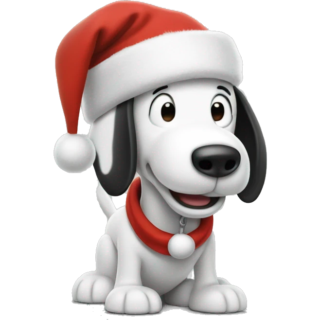 Snoopy with Santa hat emoji