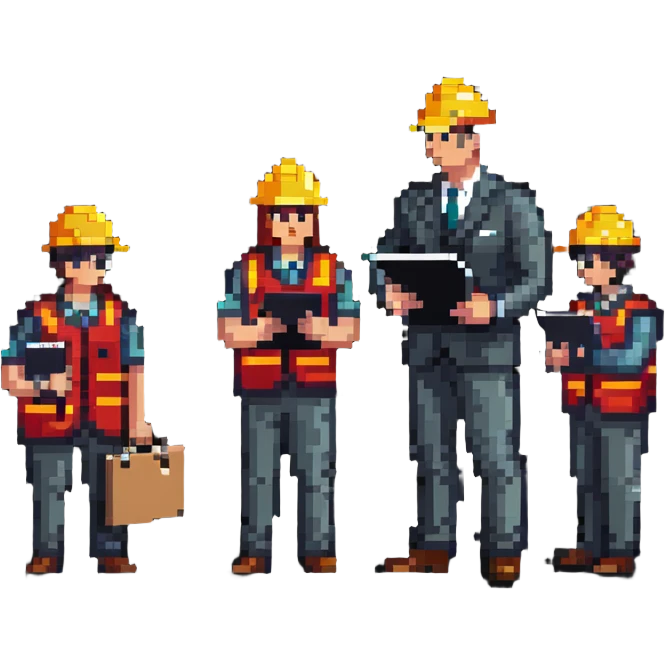 Boss employer with clipboard supervising workers emoji