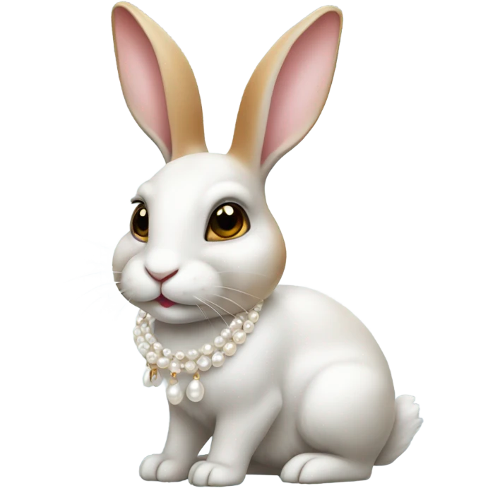 rabbit with pearl earings emoji