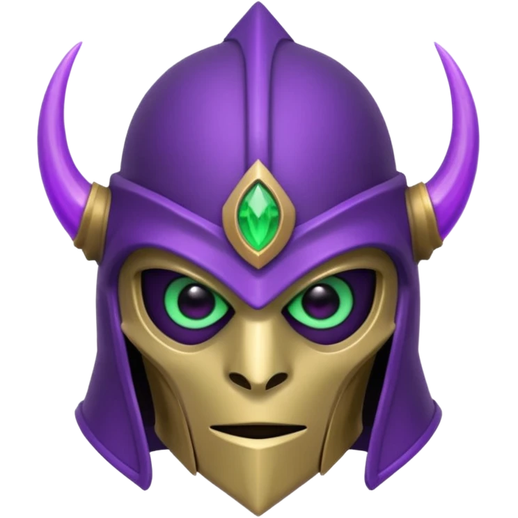 mystic knight with full face helmet and has he has purple and green eldricth powers emoji