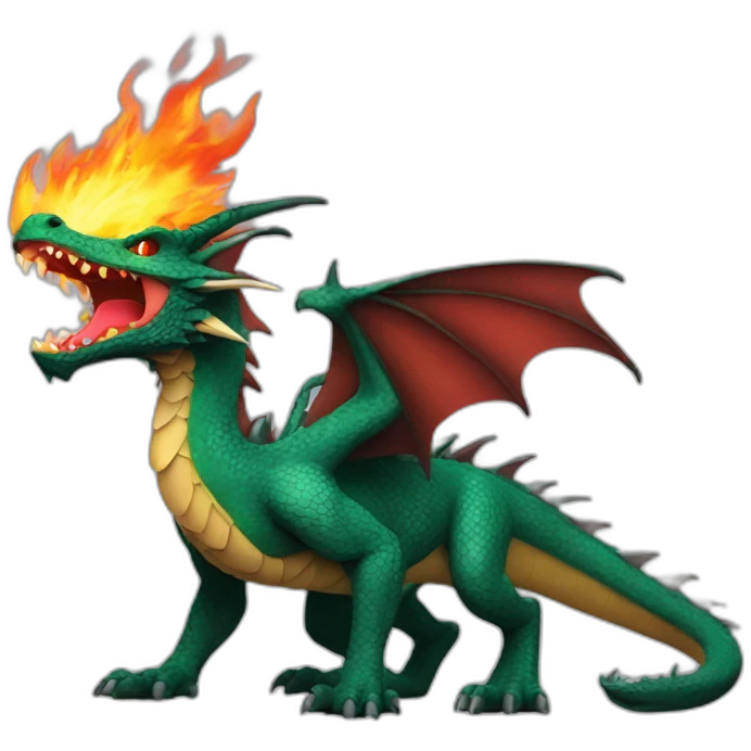 A wild looking dragon with fire breath emoji