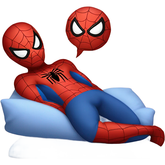 cute spiderman sleeping bed  emoji