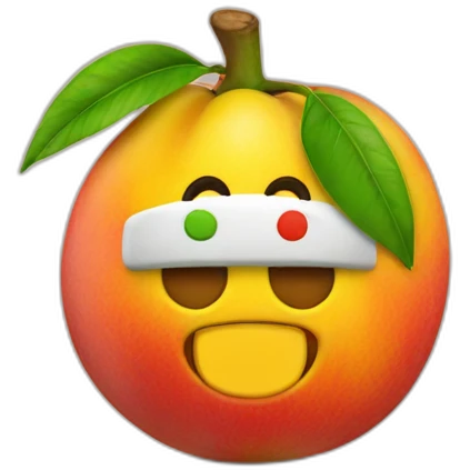 Mario is face on a mango emoji