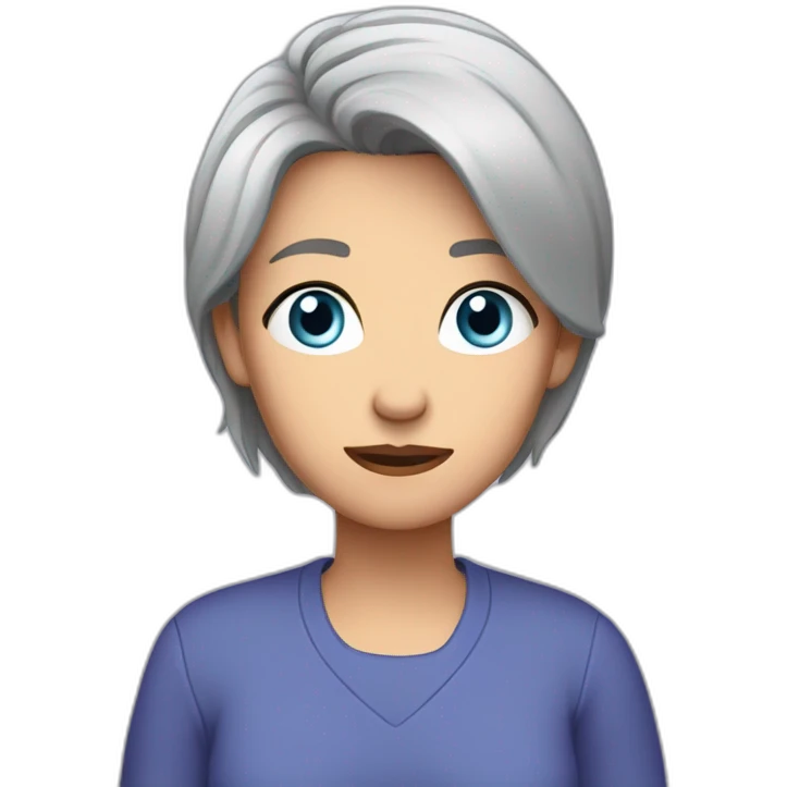 Mother worried dark-purple-shirt blue-eyes grey-short-hair middled-aged White emoji