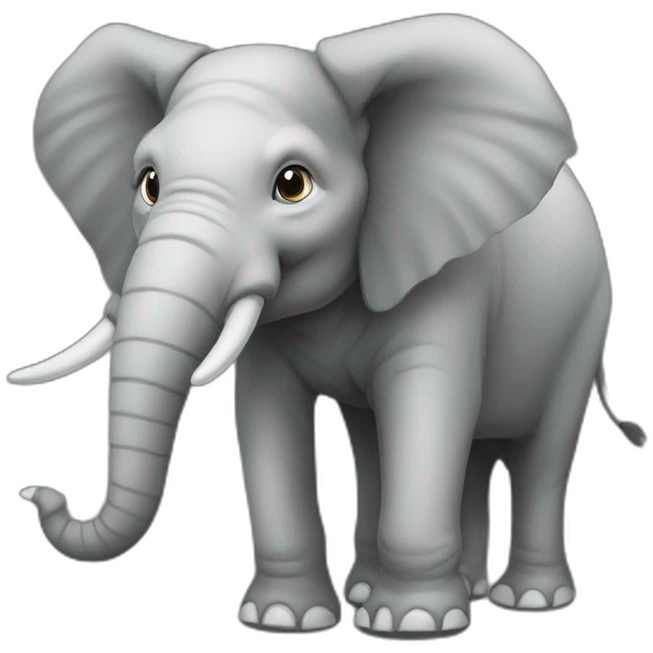 Chat sur un éléphant emoji