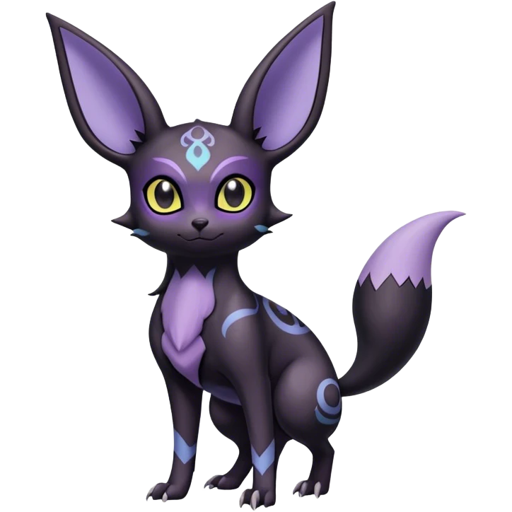 Noibat-Umbreon-Espeon-hybrid, full body, intricate markings emoji