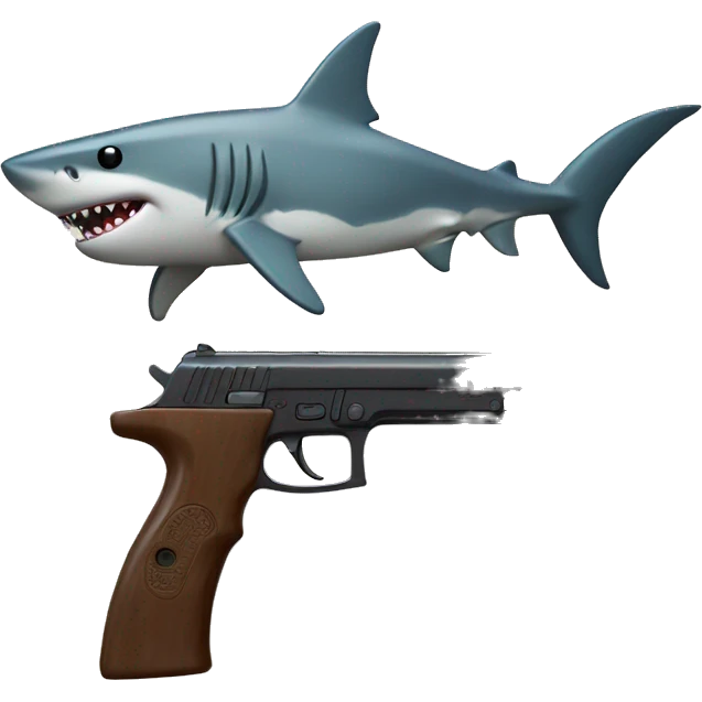 shark with pistol toy emoji