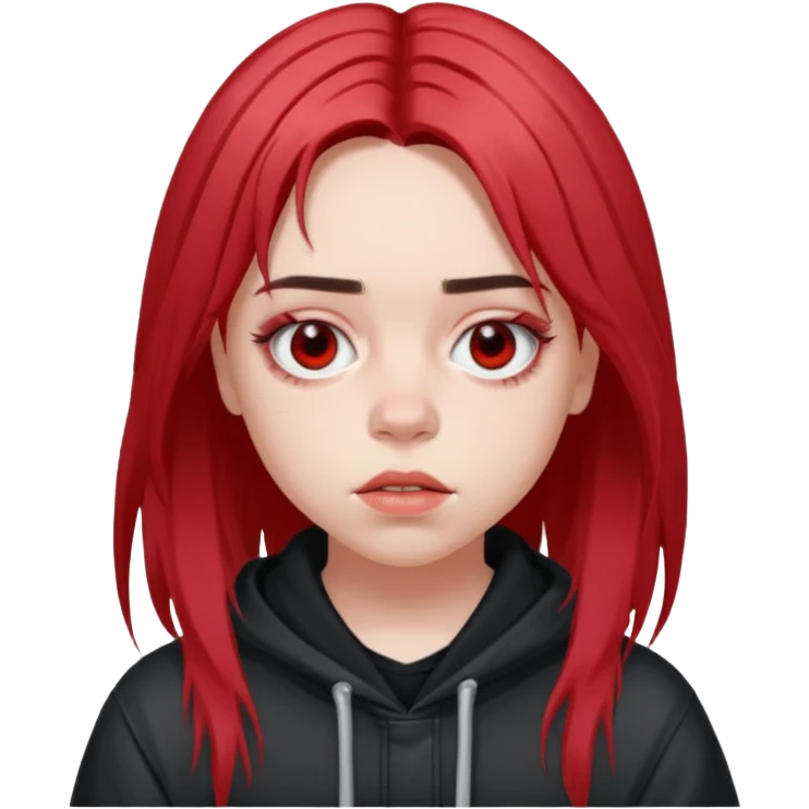 billie eillish with red roots emoji
