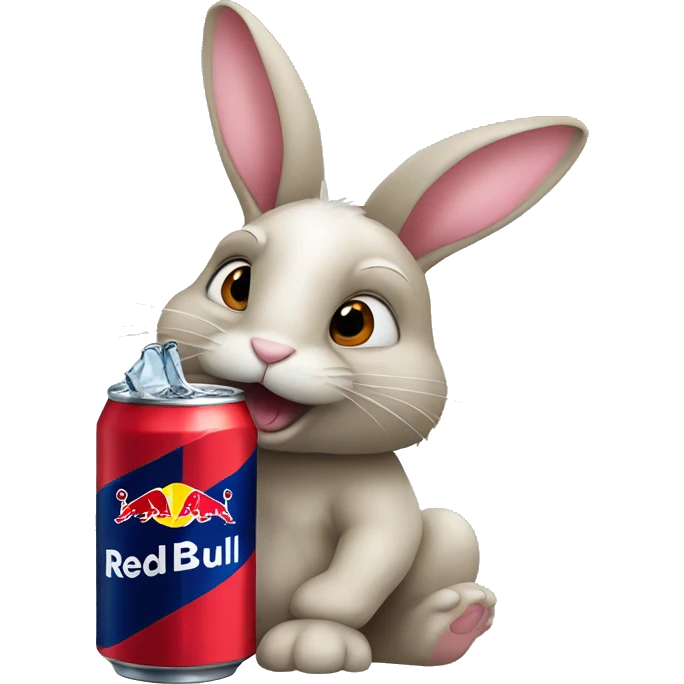 Bunny drinking red bull emoji