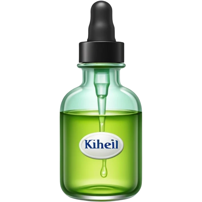 kiehl's serum bottle make liquid a light green emoji