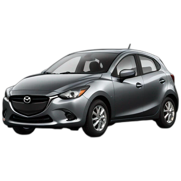 Mazda 2 sedan space gray emoji