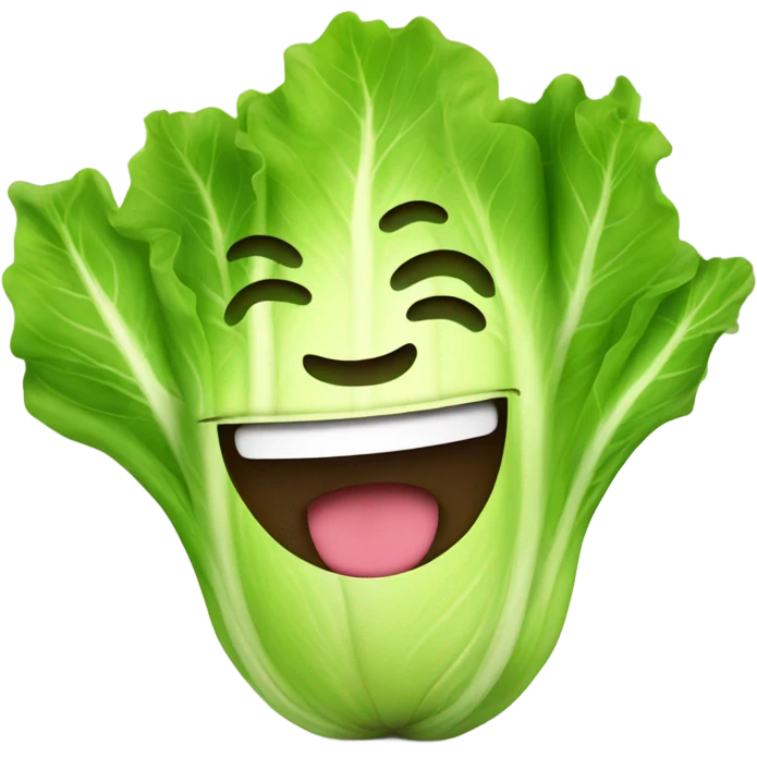 lettuce with happy face emoji