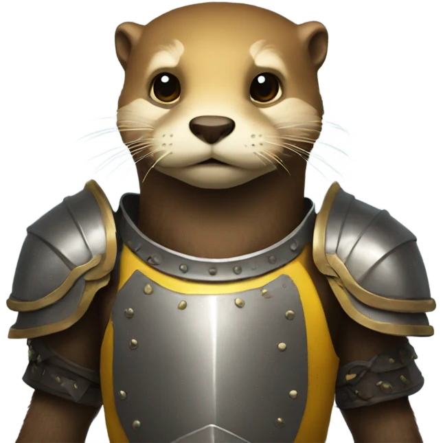 Otter with yellow knight armor  emoji