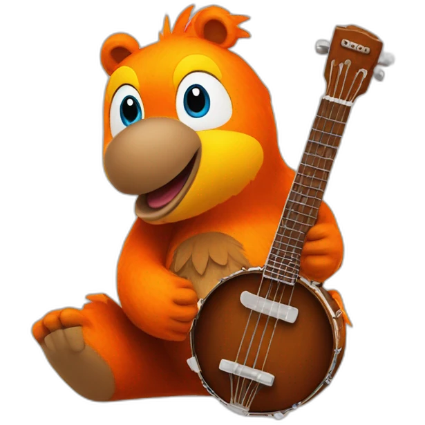 Banjo and Kazooie Nintendo, brown bear, orange bird emoji