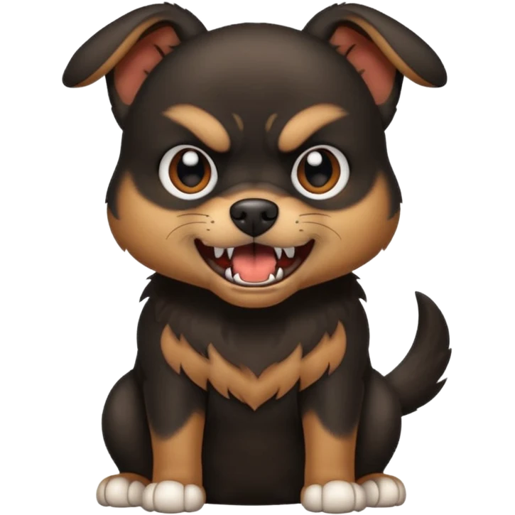 angry small black and brown dog emoji