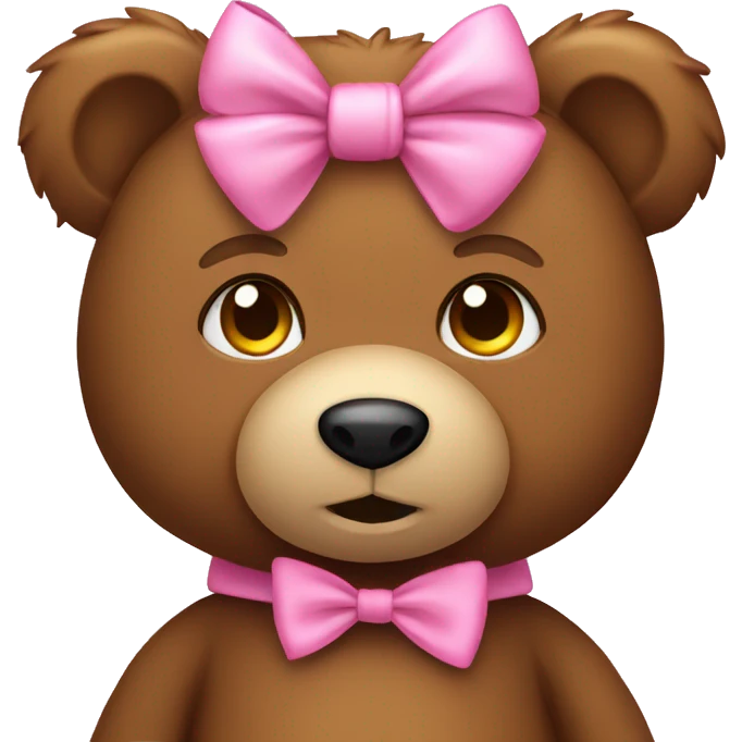 Teddy bear with a pink bow emoji