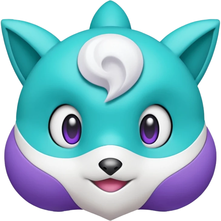Rappidash pokemon white teal purple emoji