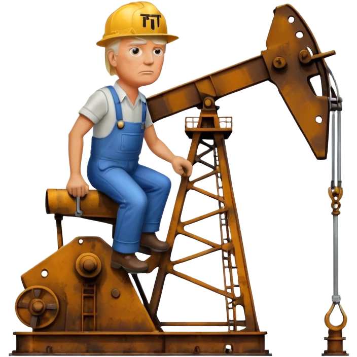 Trump riding a oil pump jack  emoji