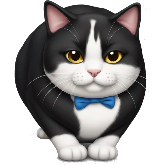 Very fat fucking tuxedo cat emoji