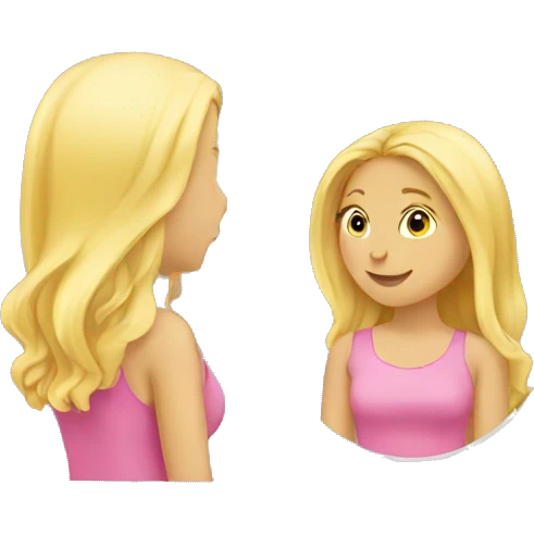 blonde-girl-looking-in-the-mirror emoji