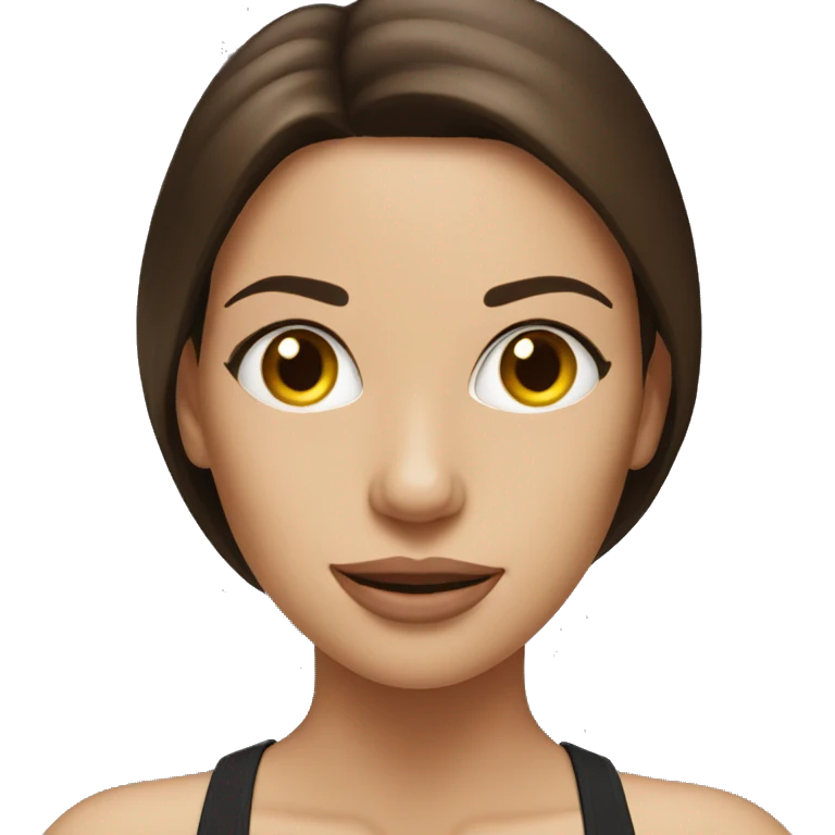 Brunette woman, bikini, emoji