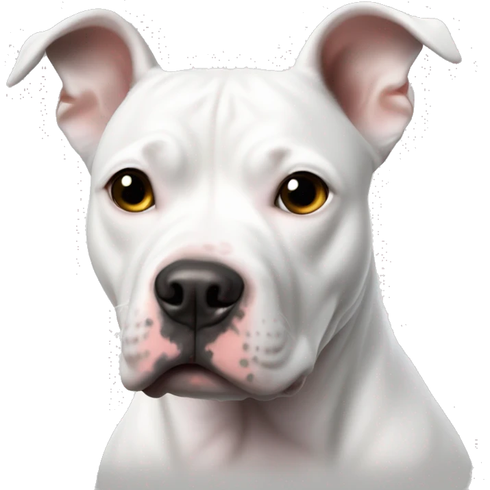 White pitbull with black spot on eye emoji