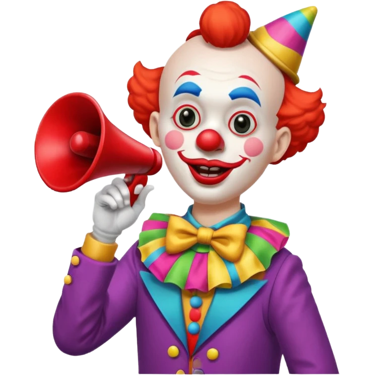  Clown with big sound horn   emoji