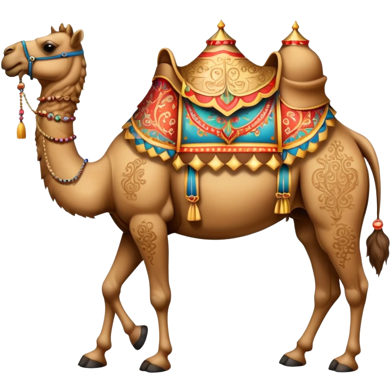 Vintage Arabian circus camel with filigree with four legs emoji