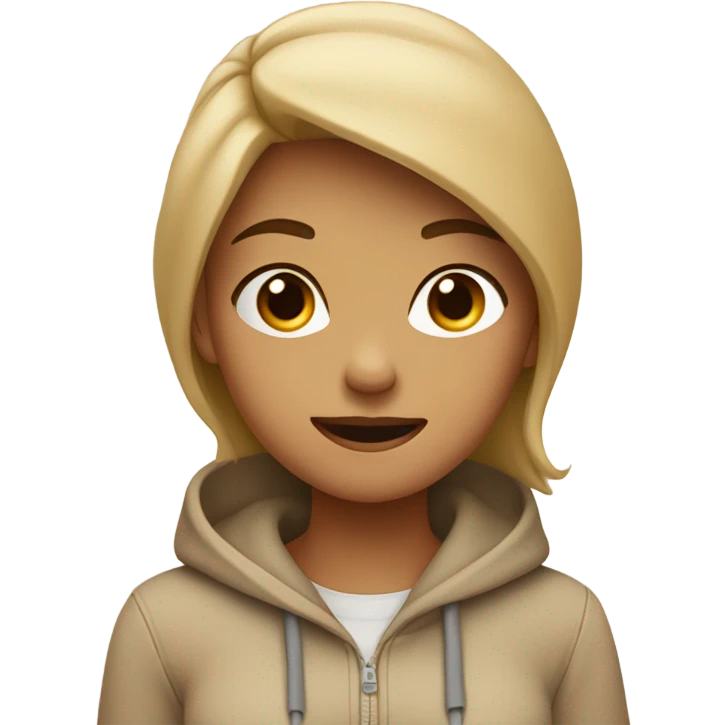 Girl shrugging emoji wearing beige clothes emoji