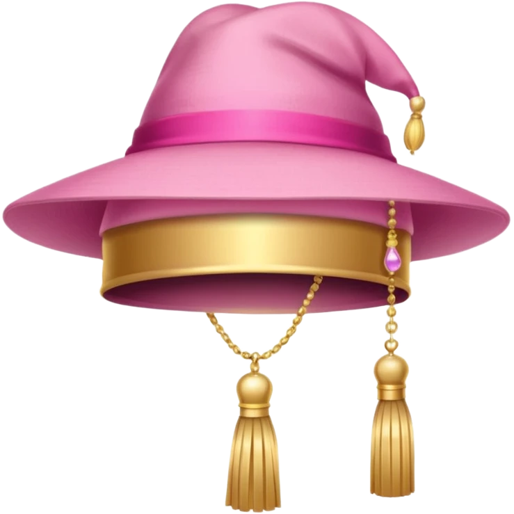 Pink light  gradation hat with gold tassel emoji