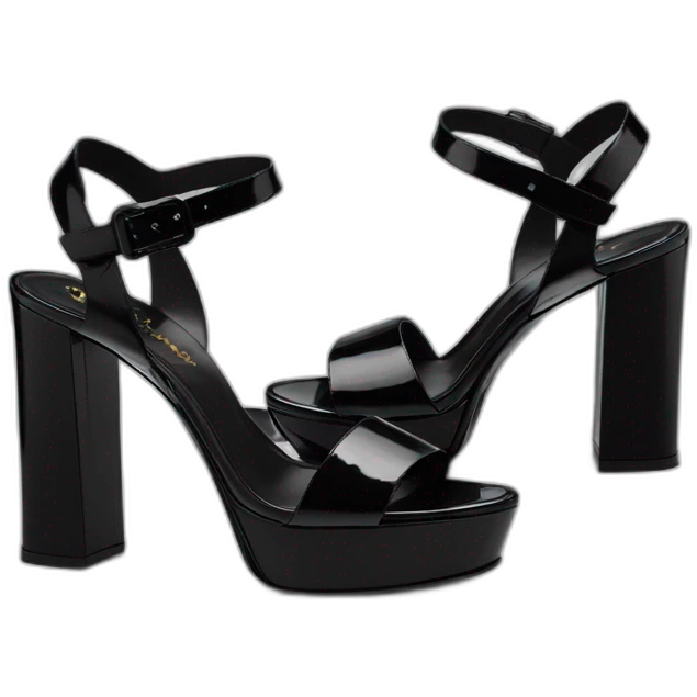 Ysl TRIBUTE PLATFORM SANDAL black PATENT LEATHER emoji