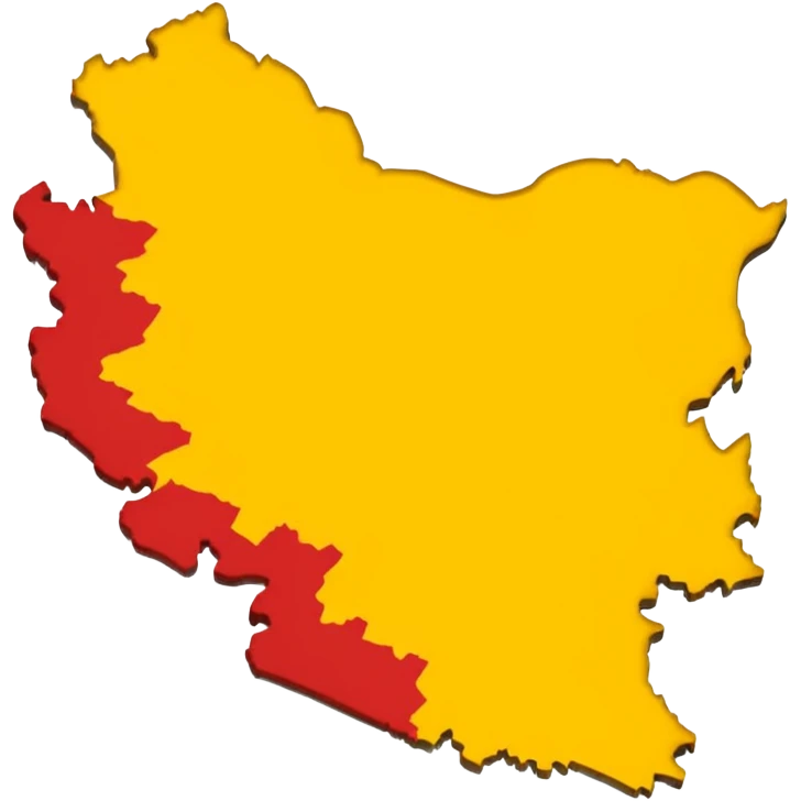 Create a emoji for Karnataka Map typed top yellow and bottom red emoji