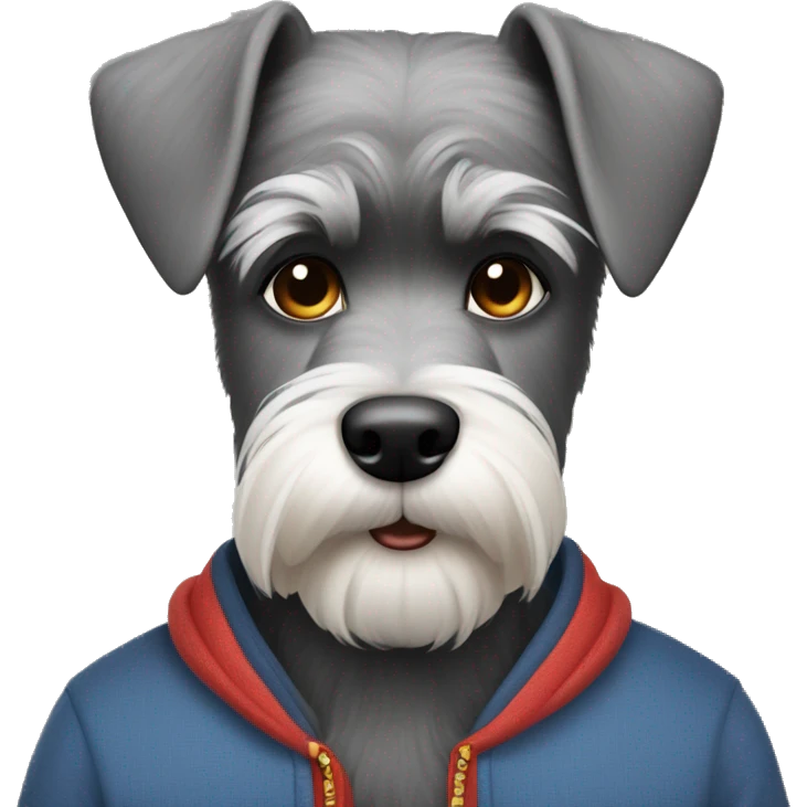 Schnauzer with Asian man emoji