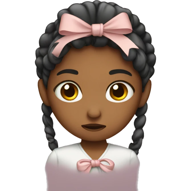 Girl crying with bow emoji