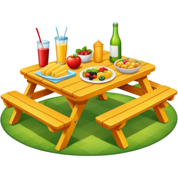 picnic table with food items on it emoji