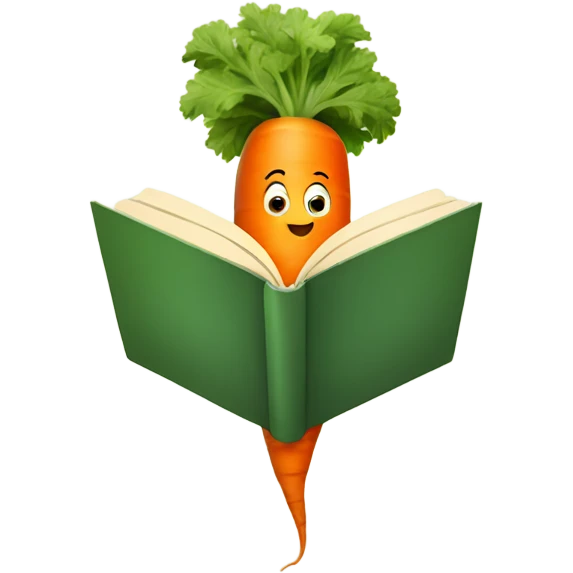 carrot reading book emoji