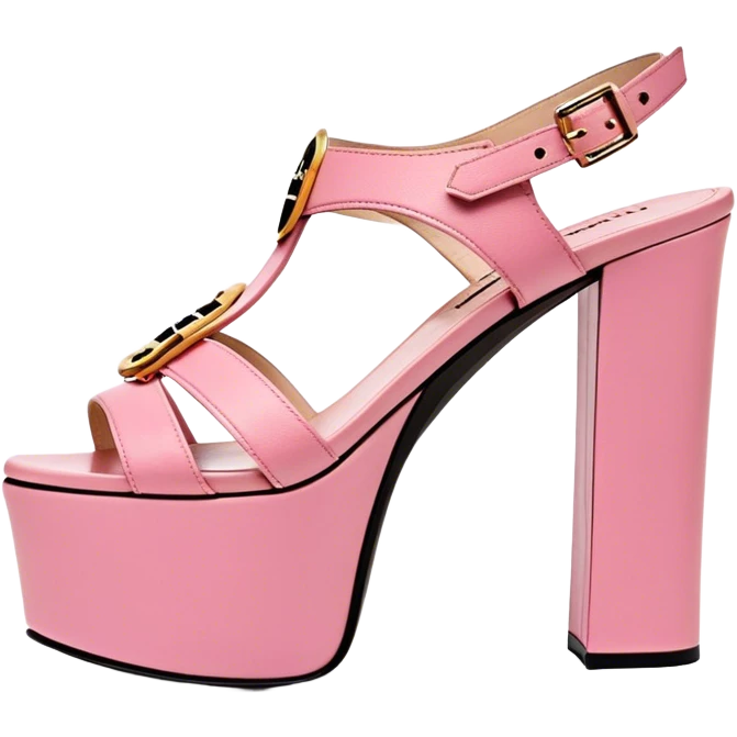 Platform Prada sandals pink emoji