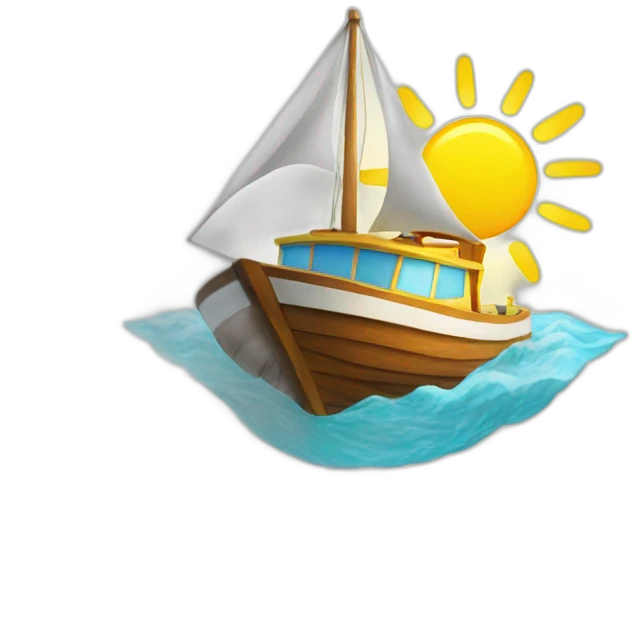 Sunny boat emoji