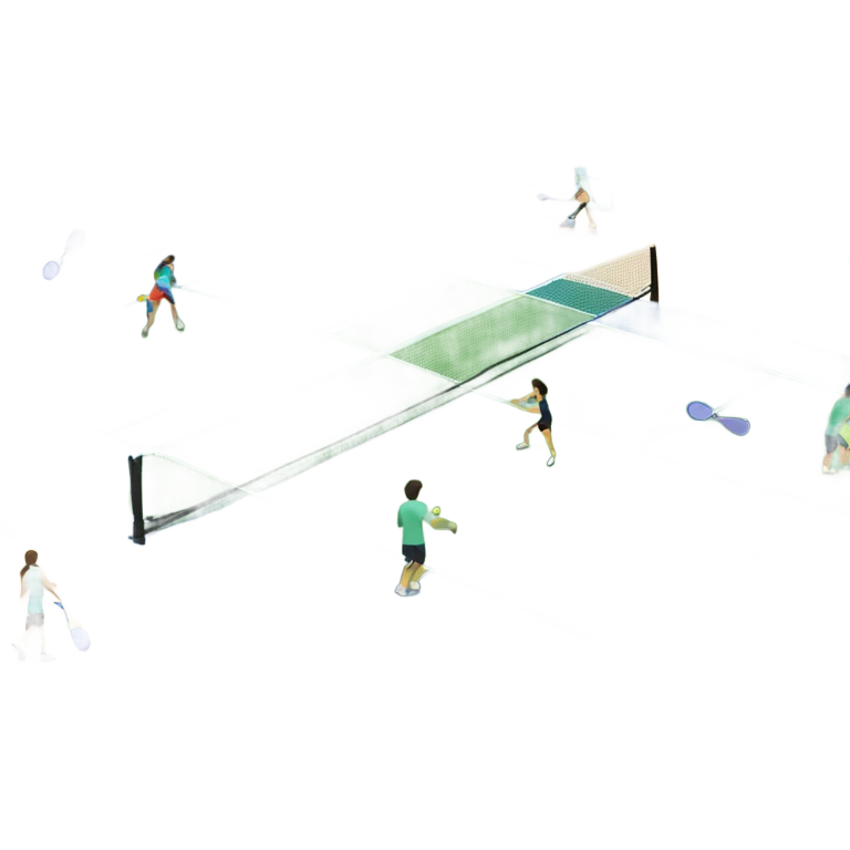 Pickleball court with players  emoji