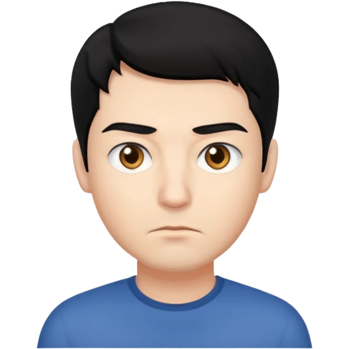 very alert man bloack hair emoji