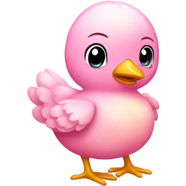Rose pink baby chick with glitter  emoji