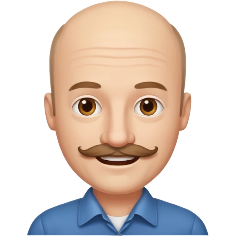 White man mustache balding emoji