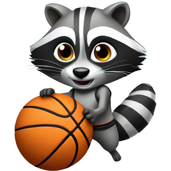 Raccoon playing basketball emoji