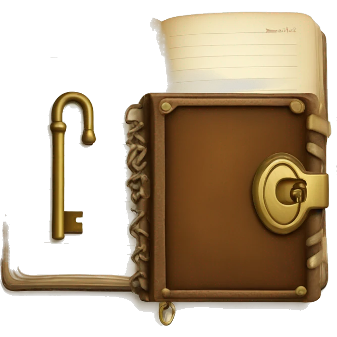 vintage diary with lock and key emoji