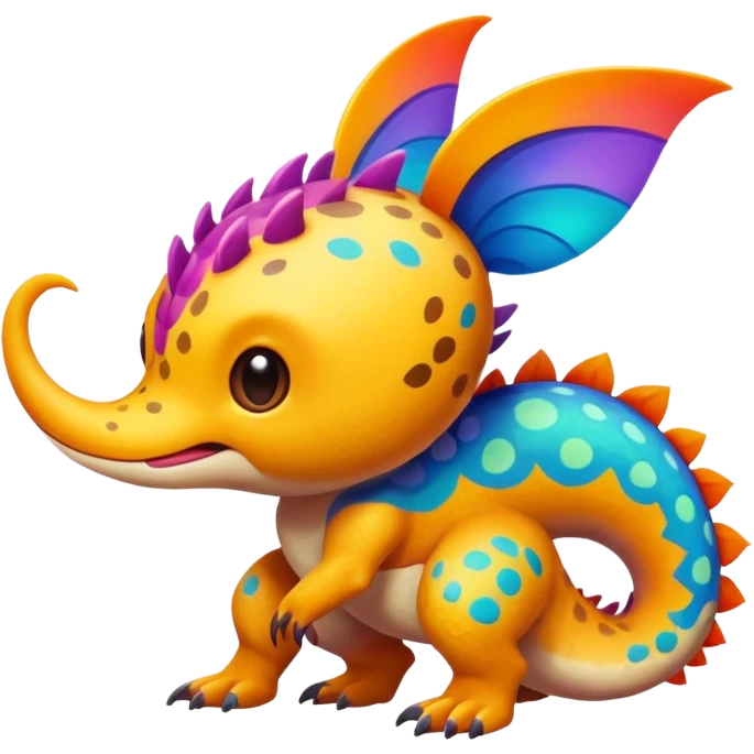 colorful vibrant Fakémon-creature with random markings emoji