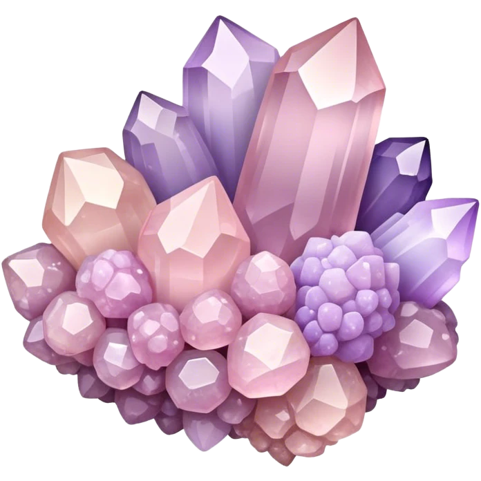 Light pink and lavender ombré quartz cluster  emoji