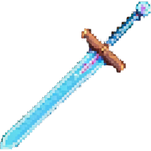 pixel art style diamond sword reminiscent of retro games emoji