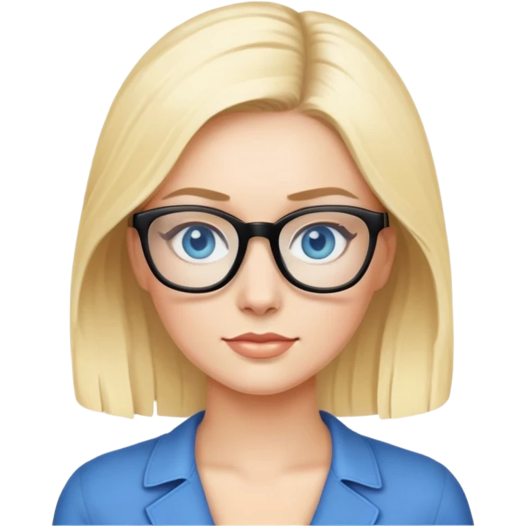 Photo Realistic 50's pin up,  blonde, black glasses and blue eyes full figure emoji
