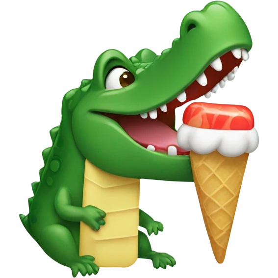 Alligator eating a popsicle  emoji