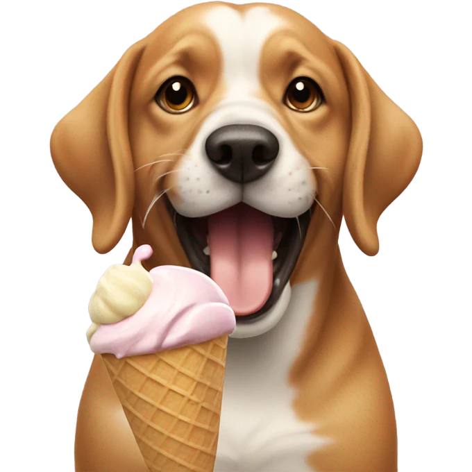 dog eating ice cream emoji